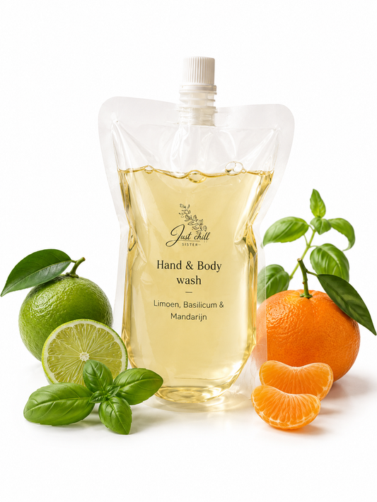Hand & body wash zak - Limoen, Basilicum & Mandarijn